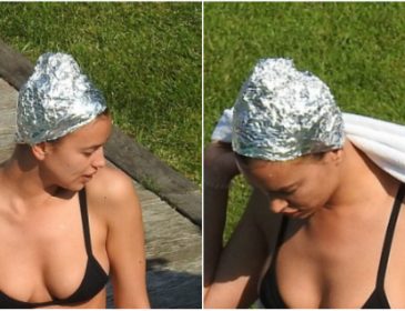 Супермодель Ирина Шейк надевает на пляже шапочку из фольги… Причина тому гениальна!