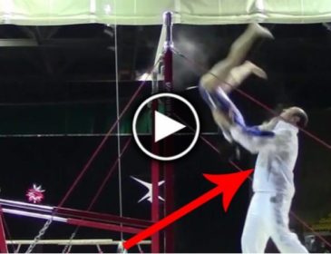 Тренер с молниеносной реакцией спас гимнастку от смерти (видео)