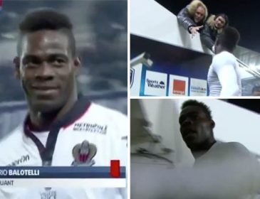 Итальянский футболист после удаления толкнул камеру и отдал футболку болельщикам (видео)