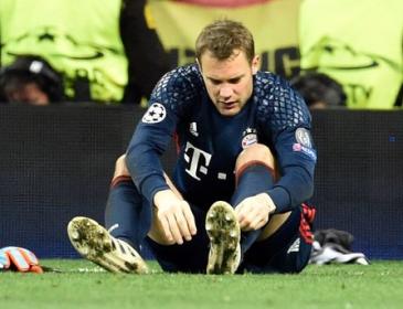 Вратарь «Баварии» Мануэль Нойер в матче Лиги чемпионов сломал ногу