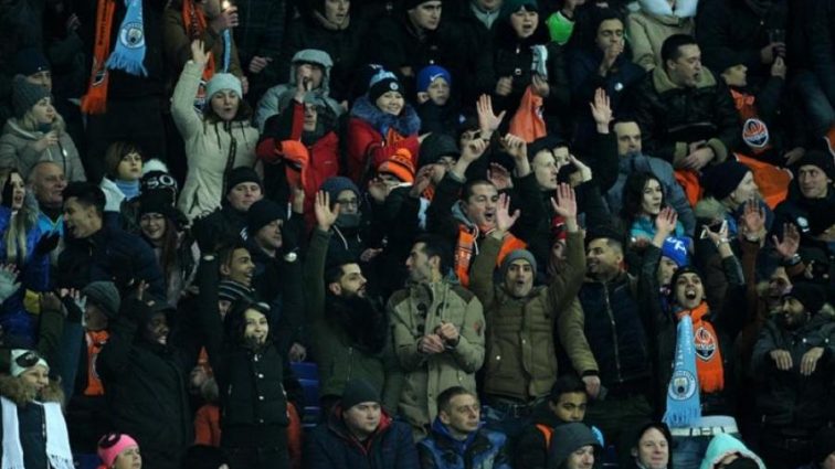 Фанаты Манчестер Сити поддержали героев АТО в матче с Шахтером